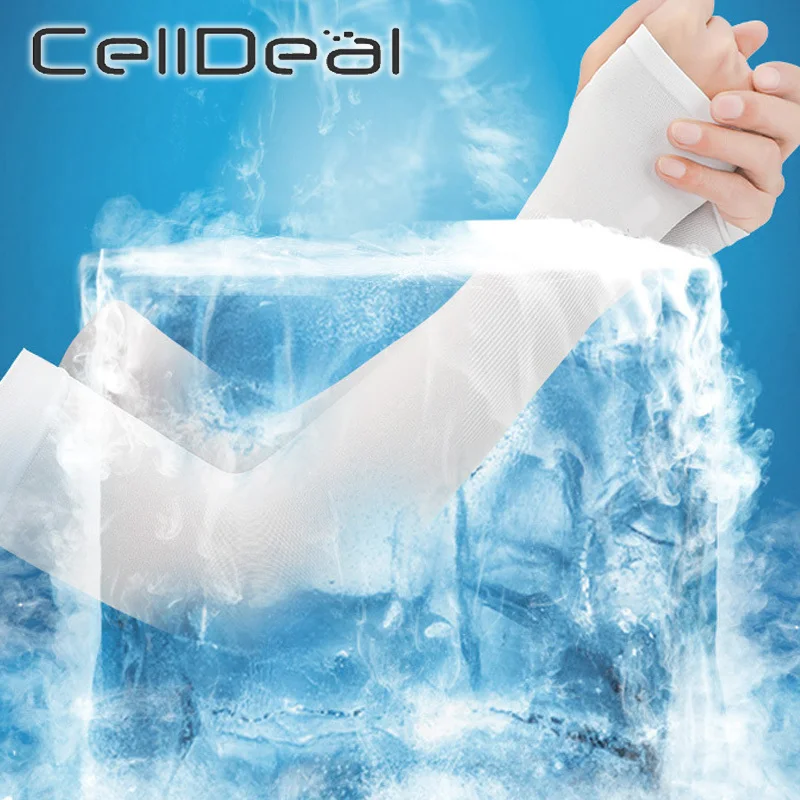 2 шт. ледяная ткань рукава для рук Спортивная безопасность защита от солнца УФ