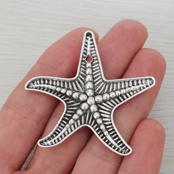 

5 x Large Starfish Sea Star Charms Pendants for Necklace Jewelry Making Findings 53x52mm