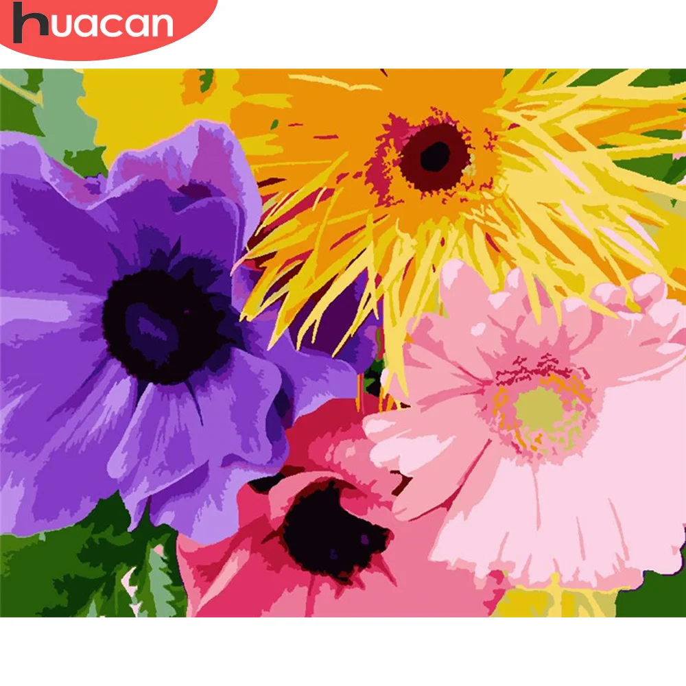 HUACAN Paint By Number Sunflower Hand Painted Painting Art Drawing On Canvas Gift DIY Pictures Numbers Flower Kits Home Decor | Дом и сад