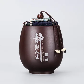 

Mini Sealed Tea Box Chinese Style Tea Jar Kitchen Powder Storage Jar Portable Storage Tank Packing Box Food Containers For Home