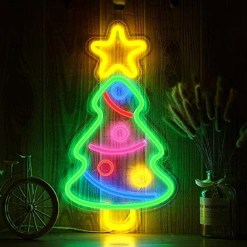 

Creative Decorative Neon Lamp LED Xmas Tree Neon Sign Light Wall Decor Art Neon Lights Christmas Decoration fors Home Party Gift