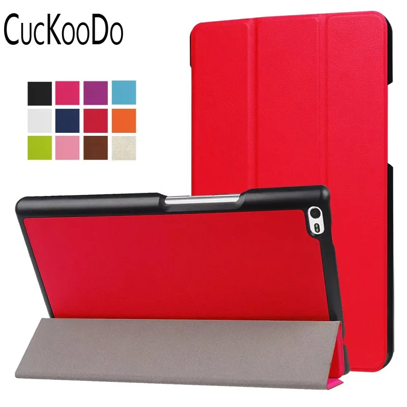 Red CucKooDo для lenovo Tab 4 ", Tri-Fold ультратонкая подставка смарт-чехол для нового lenovo Tab 4 8 дюймов планшет релиз - Цвет: Red