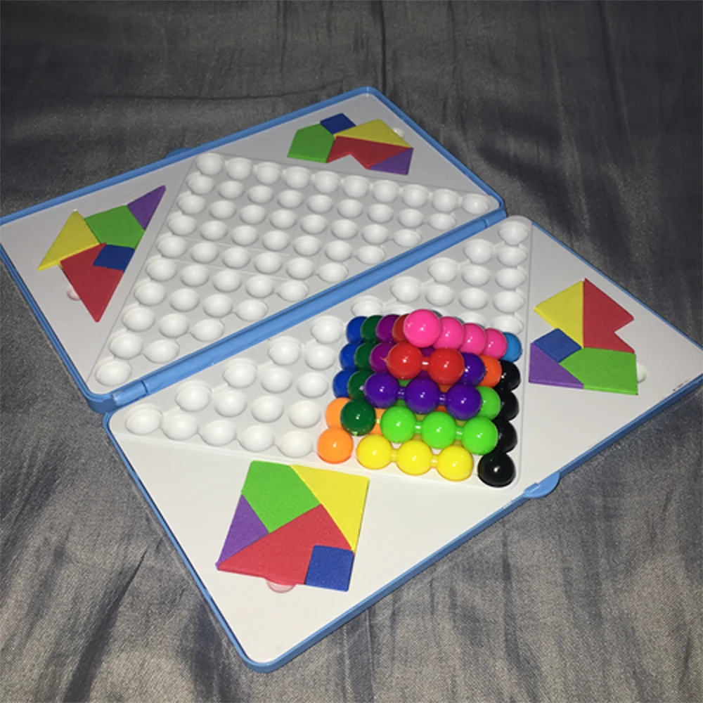 3D Классическая Головоломка Tangram Пирамида пластины проблемы IQ жемчуг логическая игра разума головоломка бусины для детей развивающие игрушки