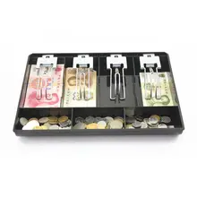 7 сетки черный пластик Монета коробка для хранения денег банкнот лоток Органайзер с 4 съемными металлическими зажимами LX9A