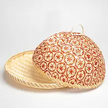 Бамбуковые для еды ручной работы, Чехлы, оплетка, Пылезащитная защита от мух, поднос для посуды, кухонные инструменты, не влияющие на вкус