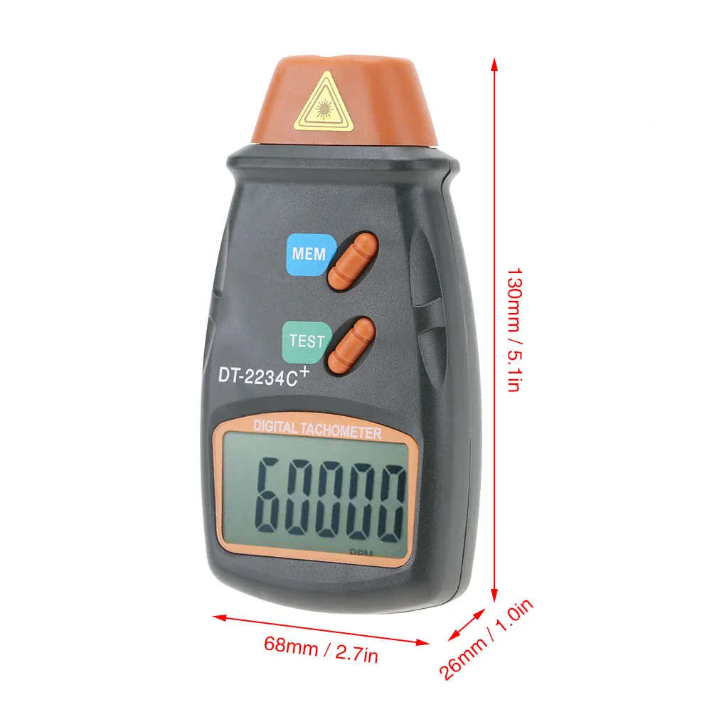 ANENG DT2234C+ Ручной ЖК-цифровой Мини Бесконтактный лазерный фототахометр измеритель скорости RPM, измеритель скорости 2,5~ 99999 ОБ/мин