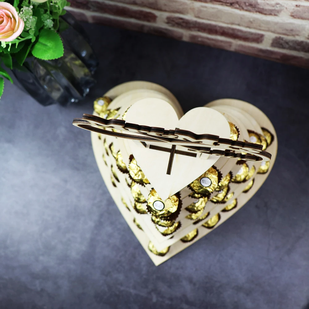 Custom Wooden Chocolate Stand Rustic Wedding Decoration For Wedding Mr & MRS Wedding Decoration Chocolate Dessert Candy Display Stand (4)