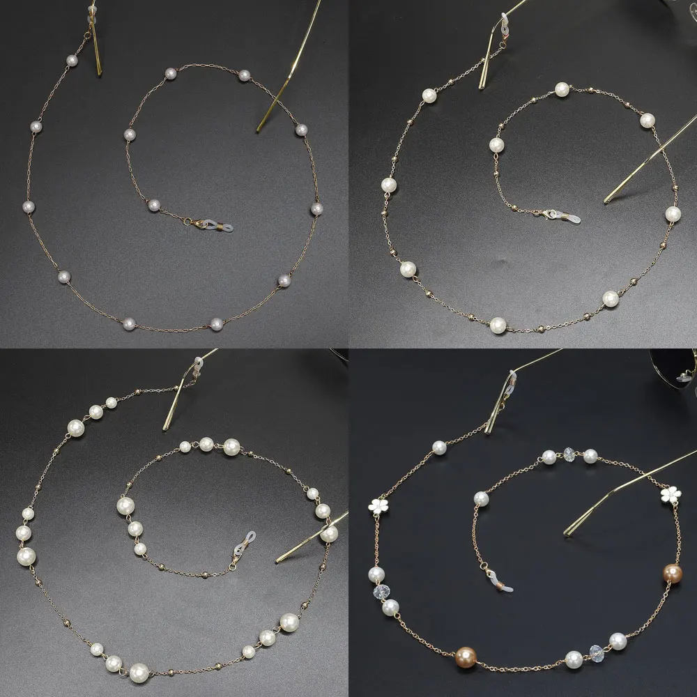 

Pearl Beaded Reading Glasses Chain Metal Strap Rope Lanyard Non Slip Necklace Cord Eyewear Chains Sunglasses Rope
