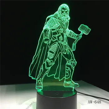 

Marvel Thor Cool Super Hero 3D LED Night Light Desk Lamp Multicolor RGB Bulb Home Decor Kids Gift Novelty Raytheon Toy 1851