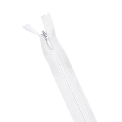 Versatile Pack of 10 Invisible Nylon Coil Zippers - 60cm (101 White)