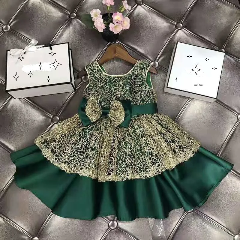 Кружевное платье для девочек модное платье принцессы без рукавов с бантом в европейском и американском стиле для девочек платье для рождественской вечеринки для маленьких девочек