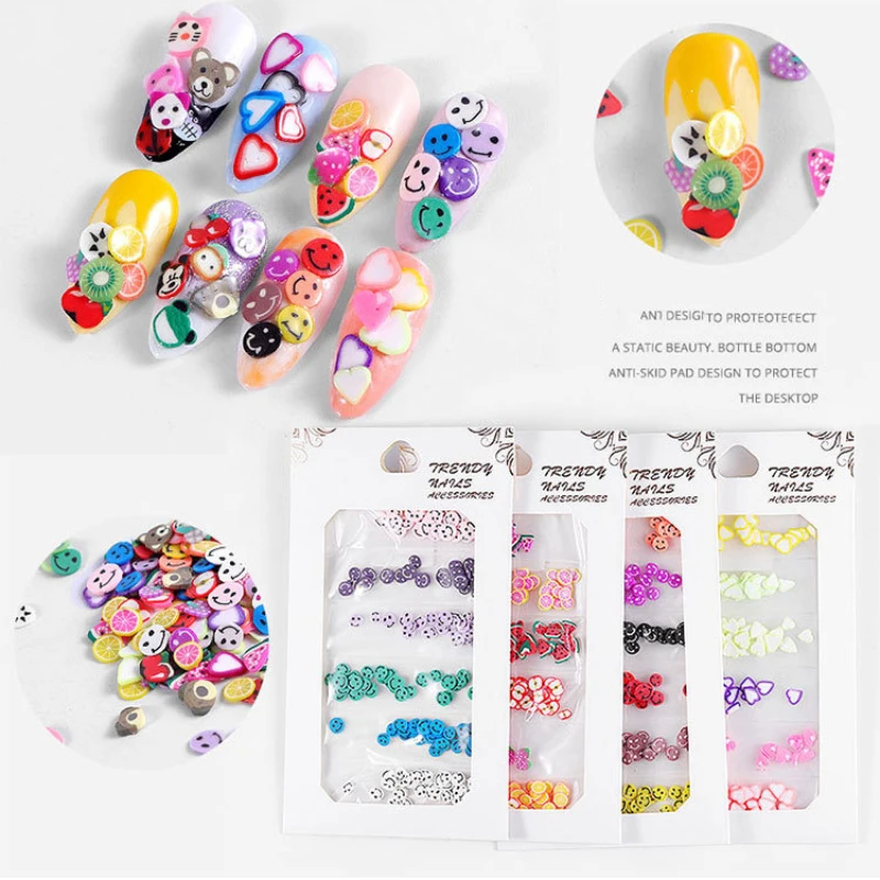 1 Pack Fruits Smiley Face Animal Mixed Designs 3d Nail Art