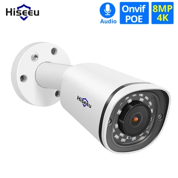 

Hiseeu 4K 8MP POE IP Camera Outdoor Waterproof Audio CCTV Bullet Camera Motion Detection ONVIF For PoE NVR 48V