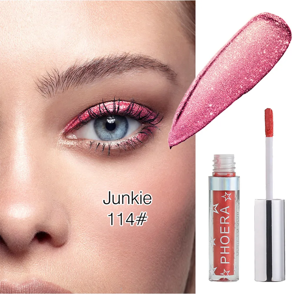 Металлические жидкие тени для век цвет PHOERA великолепные металлы блеск и сияющие жидкие тени для век metalic eye shadow D301024 - Цвет: B