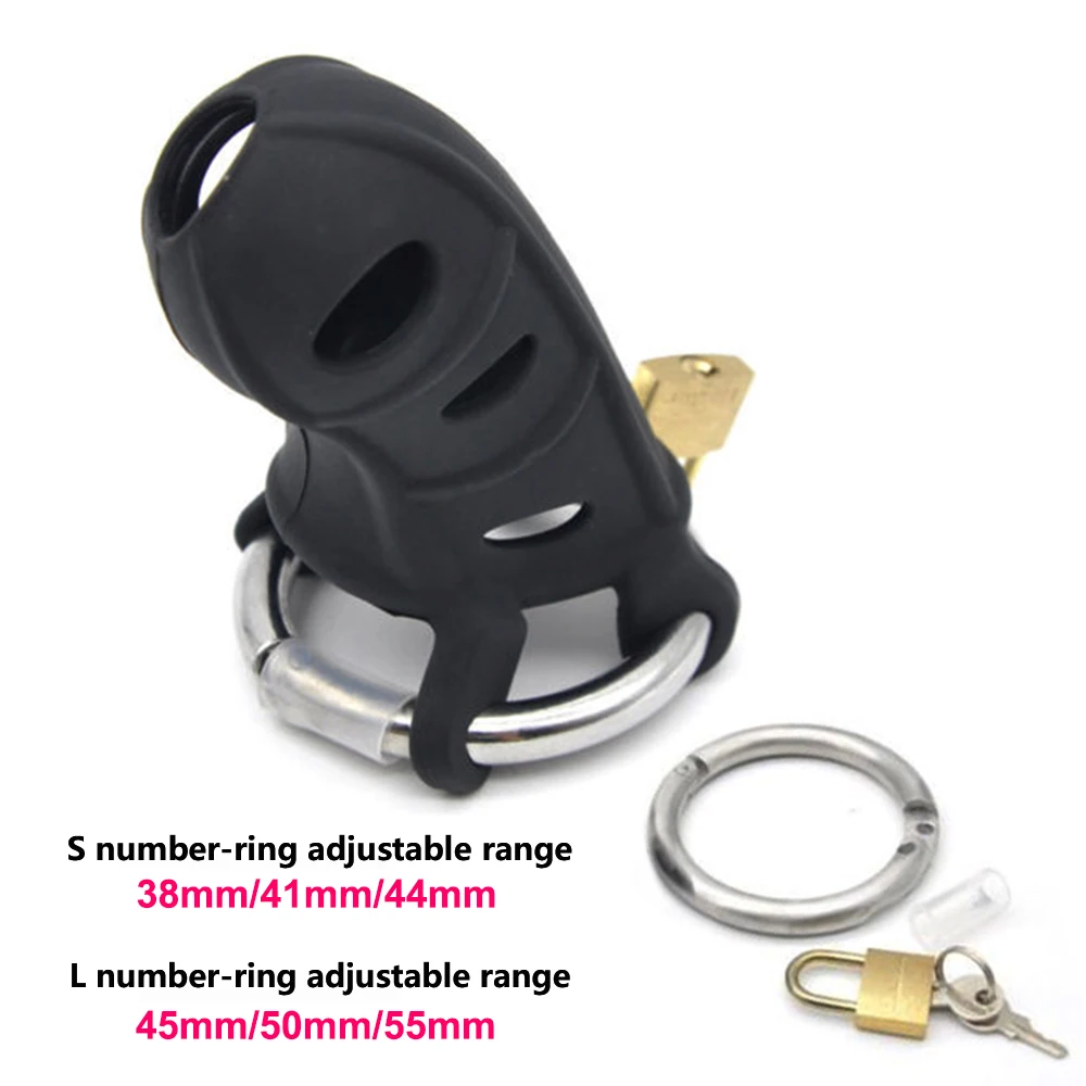 Cock Cage Men's Virginity Lock Lockable Silicone Penis Cock Ring Sleeve Lock Sex Toys For Men Male Chastity Device Adult Product