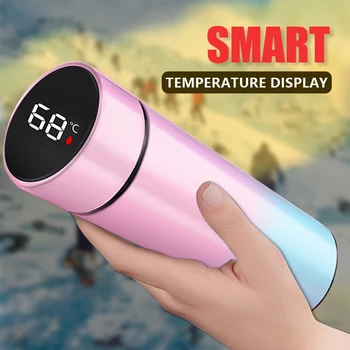 500ml Thermo Bottle Thermal Cup Vacuum Flasks Stainless Steel Thermos for Tea Cover LED Smart Temperature Display Drinking Water 1