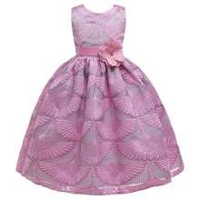 Платье для девочек с цветочной вышивкой рождественское платье для девочек от 4 до 14 лет, платья для свадебных торжеств Одежда для девочек