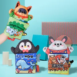 Livros infantis montessori para bebês de 0 a 12 meses, livro de pano macio, brinquedos para bebês, aprendizado inicial, presentes educativos de mão