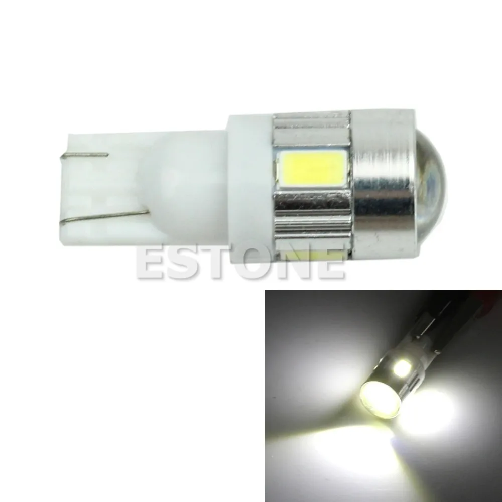 1pcs New Headlight High power LED SMD 5630-6LED 194 W5W White with Projector Car light Source