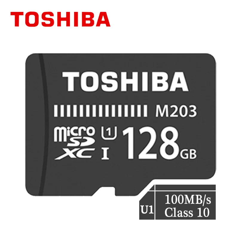 TOSHIBA M203 флэш-карта памяти 32 Гб 64 Гб 128 ГБ оперативной памяти, 16 Гб встроенной памяти SDHC/SDXC, Micro SD(макс. 100 МБ/с. карты памяти класса 10 UHS-I cartao de memoria - Емкость: M203 128GB