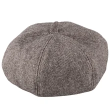 Autumn Winter Hats Vintage Twill Beret Women Pumpkin Cap Headwear Berets Hat Dark