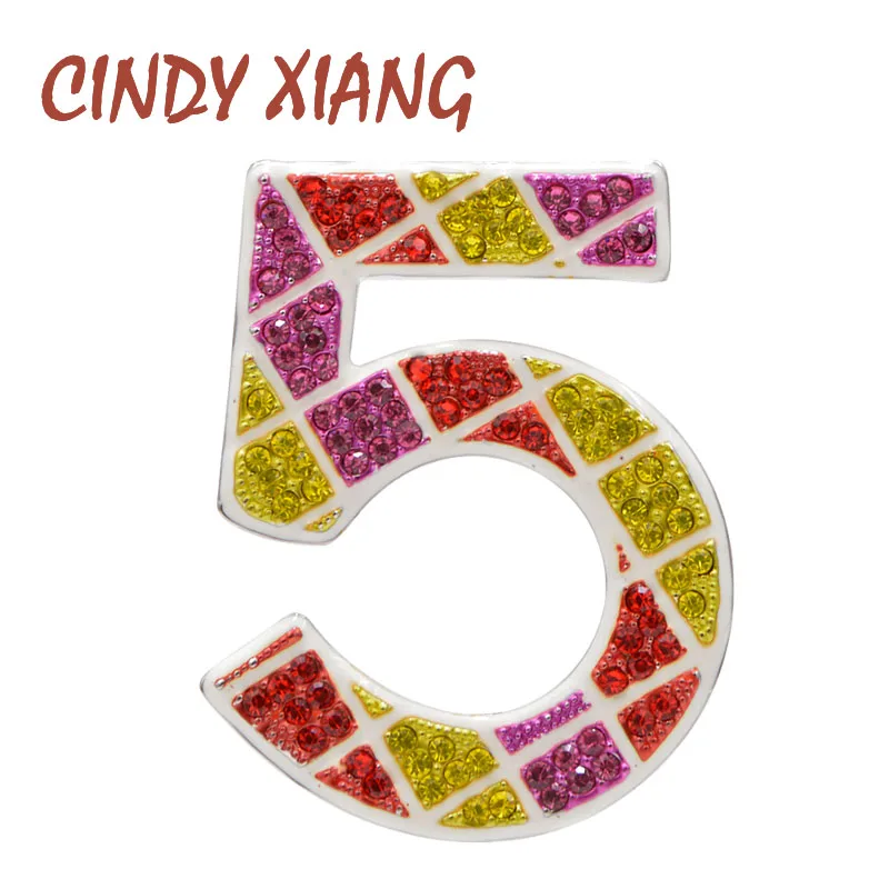 CINDY XIANG Стразы пять стилей Броши Красочные Эмаль Булавка брошь в форме буквы пальто брошь для куртки высокое качество Новинка подарок
