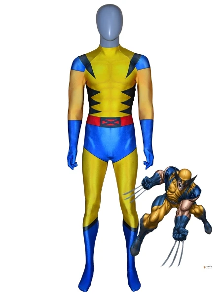 Wolverine Costume Spandex Printed X men Superhero Cosplay Zentai Suit  Halloween Party Bodysuit Custom Made| | - AliExpress