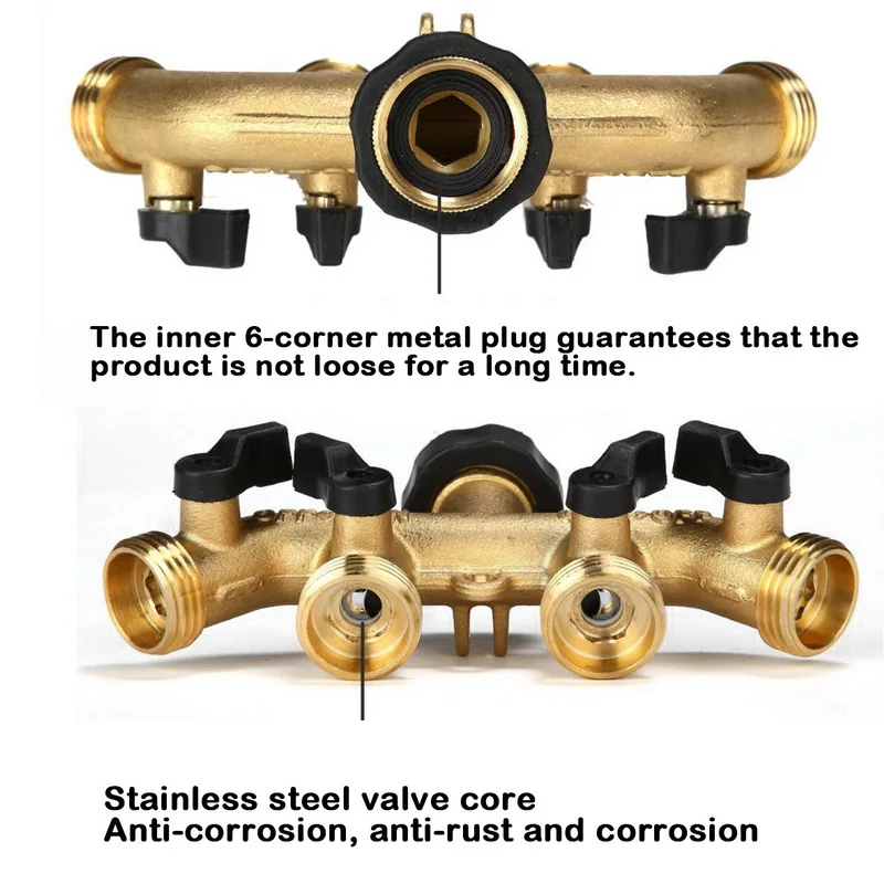 1 шт. разветвитель для садового шланга латунный 2/4 соединитель 3/4 ''разделитель труб для полива сада