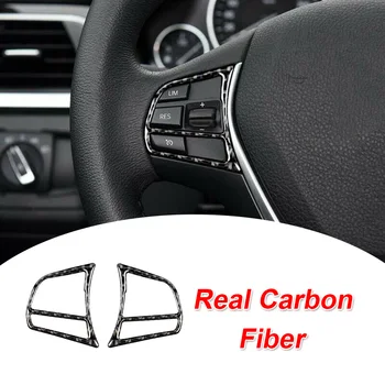 

2pcs Car Steering Wheel Button Trim Cover Sticker Carbon Fiber For BMW 3 Series F34 318i 316i 320i 320li 328i 330i 330li 335li
