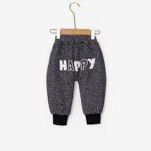 Г. Осень-зима, новые модные длинные штаны из чистого хлопка для маленьких мальчиков повседневные однотонные штаны для малышей, одежда для малышей с принтом счастливых героев