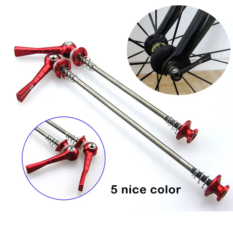 

48g /Pair Titanium Ti Axis Skewers QR Ultra-light MTB Road Bike Bicycle Quick Release Front 100 Rear 130/135mm Wheel Hub Skewers