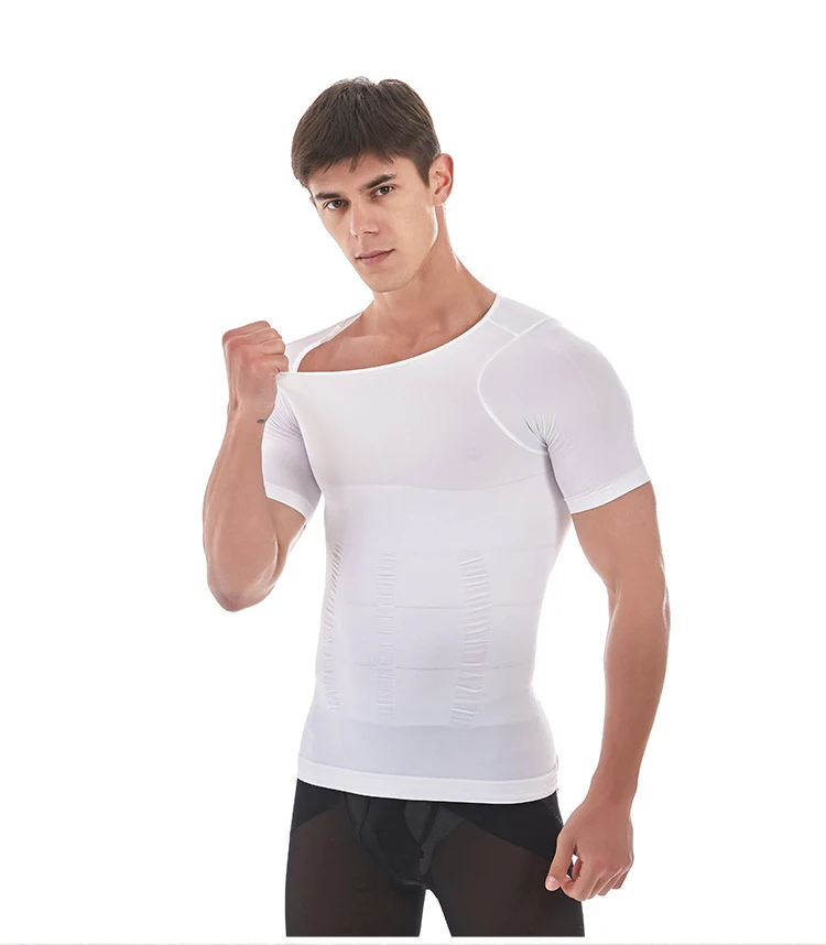 High Quality Seamless Slim N Lift Men Short Sleeve Shirt Body Shaper ...