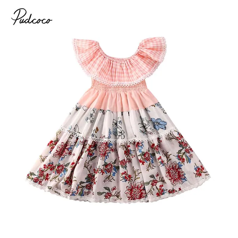 2020 Детская летняя одежда платье без рукавов для маленьких девочек кружевное