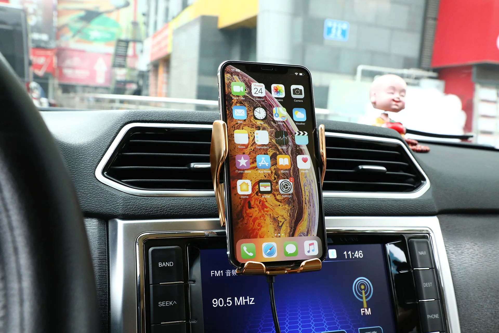 Гравитационный Автомобильный держатель для телефона, беспроводное зарядное устройство для iPhone 11, автомобильное зарядное устройство для мобильного телефона, подставка для быстрой зарядки, автомобильный держатель для телефона