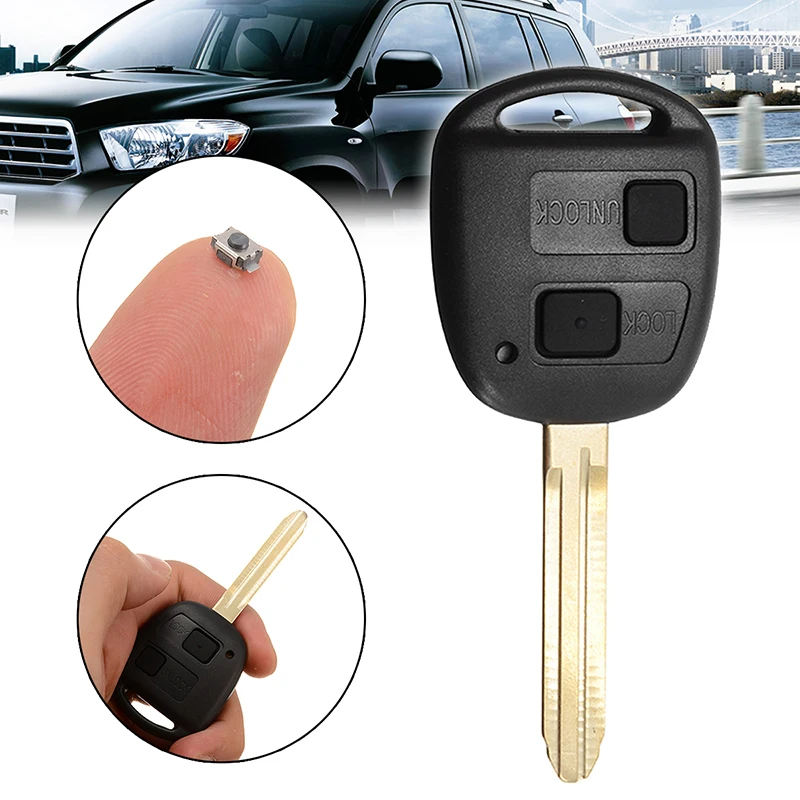 For Toyota Corolla Camry Prado Land Cruiser RAV4 1pc Car Remote Key Shell Micro Switches Button Pad