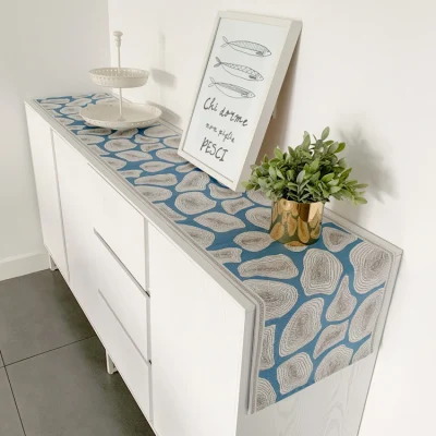 C DUNXDECO настольная дорожка для дома длинная скатерть из ткани современные деревянные летние кольца жаккардовые вечерние украшения стола - Цвет: C