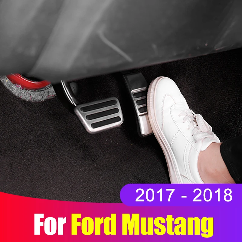 stainless steel Car Accelerator Gas Pedal Brake Non Slip Pads Cover for Ford Mustang 2017 2018 Accessories | Автомобили и