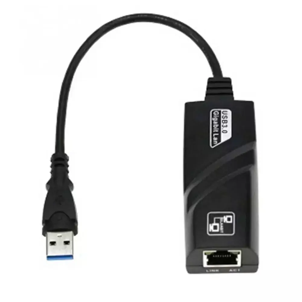 Черный Гигабитный сетевой адаптер USB 3,0 к Gigabit Ethernet RJ45 LAN - Цвет: Черный