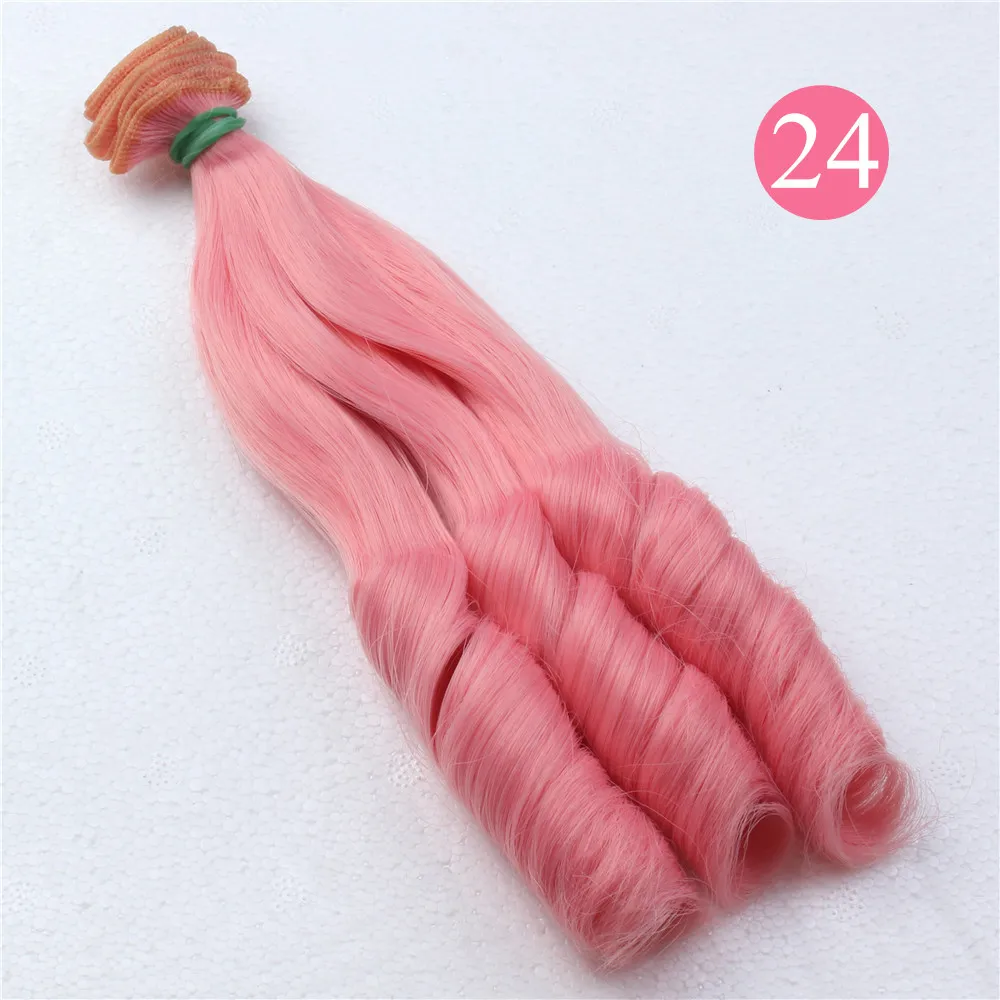 Русские кукольные волосы ручной работы 20x100 см высокая температура волнистые волосы аксессуары для кукол 1/3 1/4 1/6 BJD Diy парики с волнистыми волосами для куклы - Цвет: Color 24