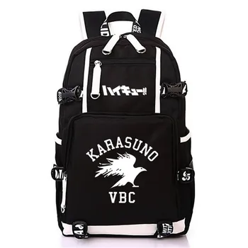 

Hot Anime Haikyu!! Hinata Shoyo Karasuno Printing Backpack Canvas School Bags USB Charging Laptop Backpack Travel Bagpack Rugzak