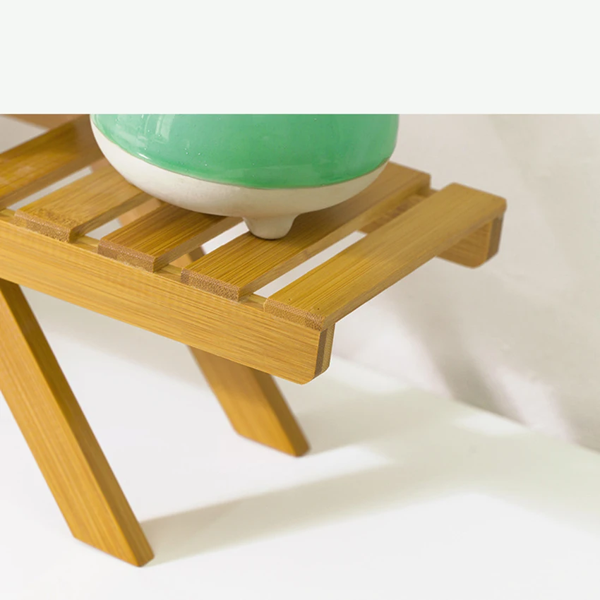 Flower Shelf Solid Wooden Floor Multi-Layer Folding Flower Stand Balcony Living Room Office Succulent Pot Rack