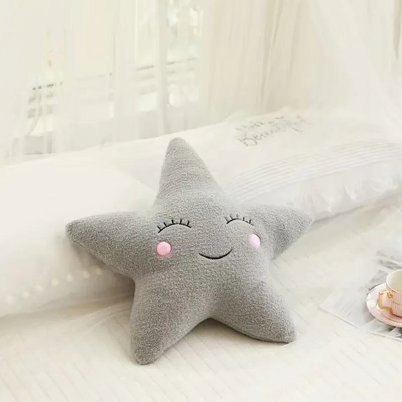 Grey star Облако, луна, звезда, капля дождя, плюшевая подушка, мягкая подушка, Kawaii, облако, мягкие плюшевые игрушки для детей, детские подушки, подарок для девочки - Цвет: Grey star