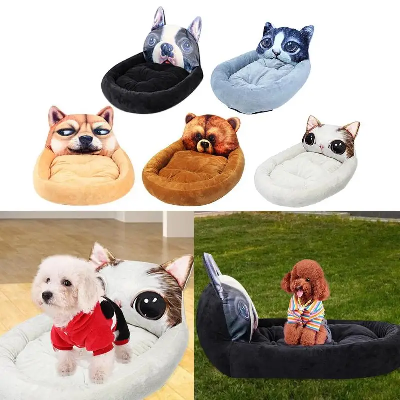 cheap Cute Pet Dog Bed Mats Cartoon Animal Shaped Bed for Dog Cats Pet Sofa Kennels Blanket Cat Products