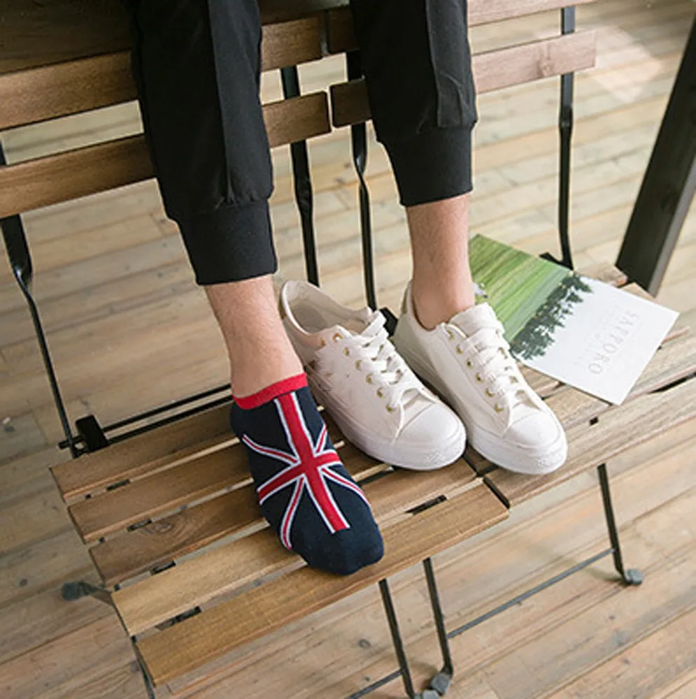 New Mens Comfortable Sports Mosaic Pattern Cotton Sock Stripe Series Fashion Casual Slippers Short Soft Ankle Socks