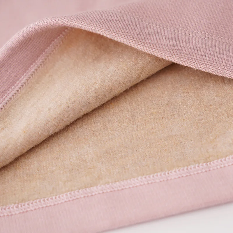 Thermal Underwear Sets Women Fleece Warm Long Johns 100%Natural Silk Brushed Solid Winter Thermal Pink Nude Underwear