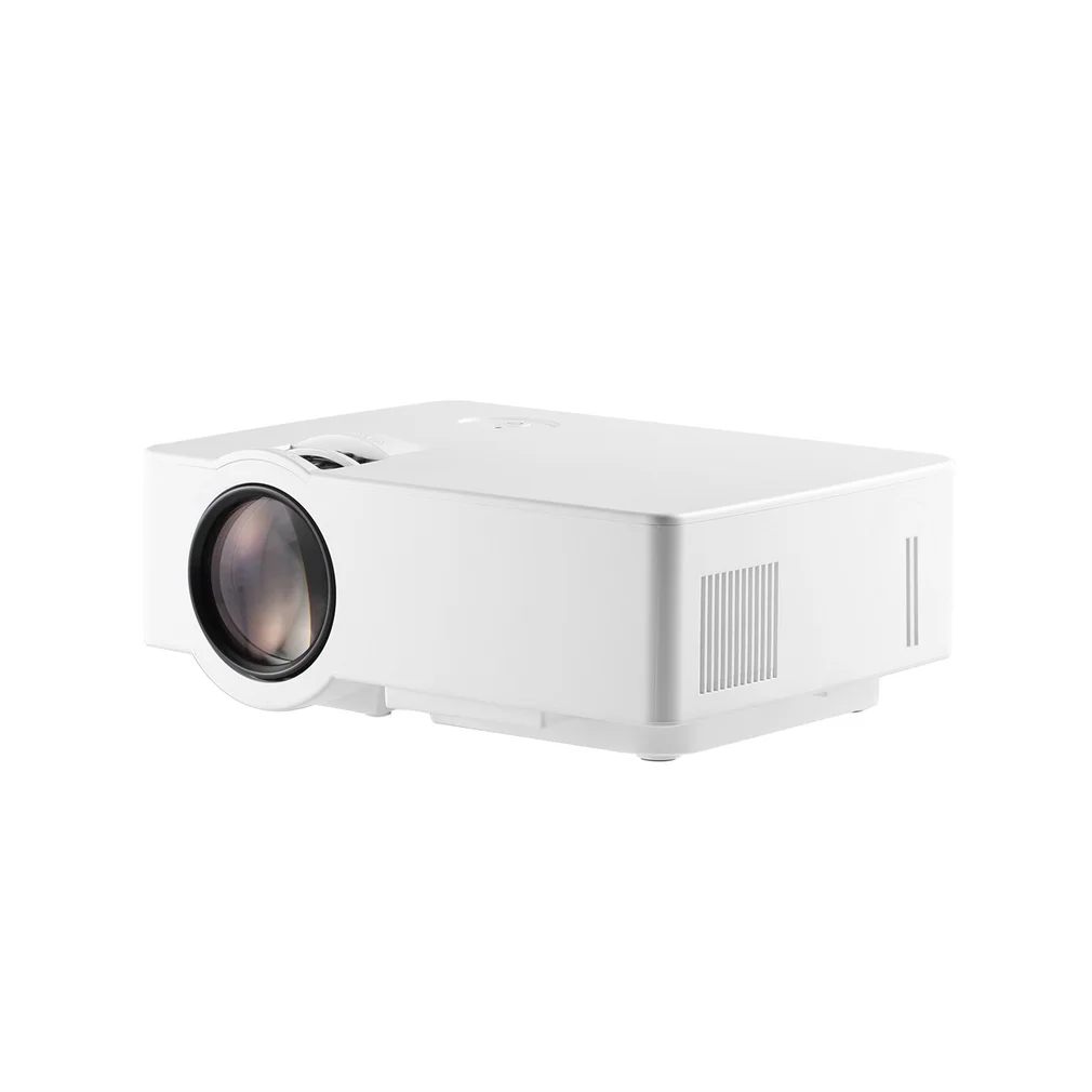 Белый Мини ЖК-проектор 1500 лм 1080P Full HD 800*480 видео домашний кинотеатр ИК дистанционного управления, проводной тот же экран японский