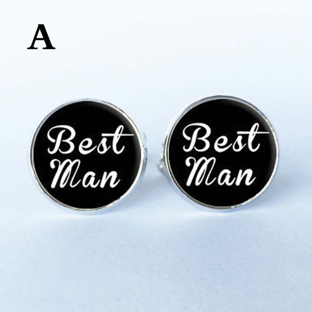 Round Black Cufflinks Clip Shirt Cuff Link Button Bride Best Man Groom Usher Father of the Groom Bride for Wedding Party