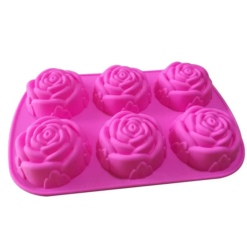 2/6Cavty 7cm Large Rose Flower Soap mold Silicone Mold Handmade Soap making Ice Cube Chocolate Cake Banking Mold Silicone
