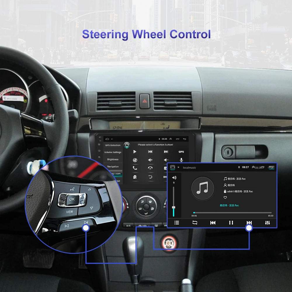 Car Multimedia Radio Player For Mazda 3 BK Mazda3 2004-2009 Android 8.1 Navigation Autoradio Tape Recorder GPS Video Stereo