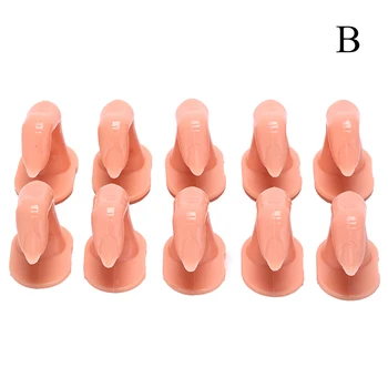 

10 Pcs/Set Practicing Display False Tips Finger Hand Model Trainer UV Gel Polish Manicure Tool Durable Nail Art Training